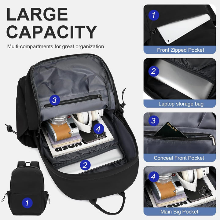 Lightweight Water-Resistant Laptop & Travel Backpack with Organised Compartments | Stornfield