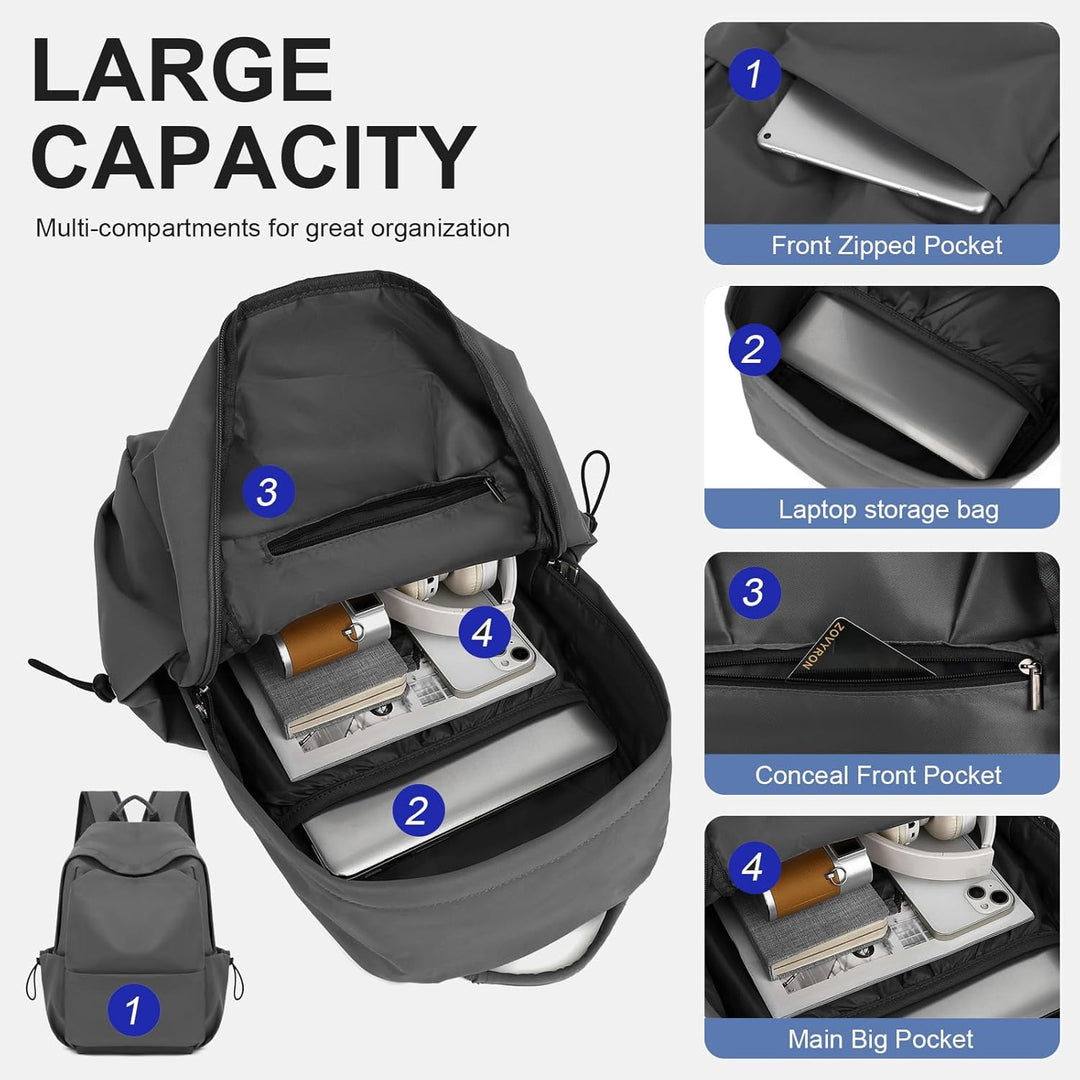 Lightweight Water-Resistant Laptop & Travel Backpack with Organised Compartments | Stornfield