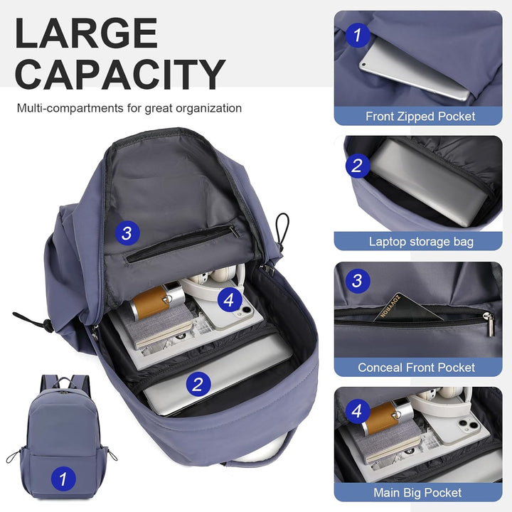 Lightweight Water-Resistant Laptop & Travel Backpack with Organised Compartments | Stornfield