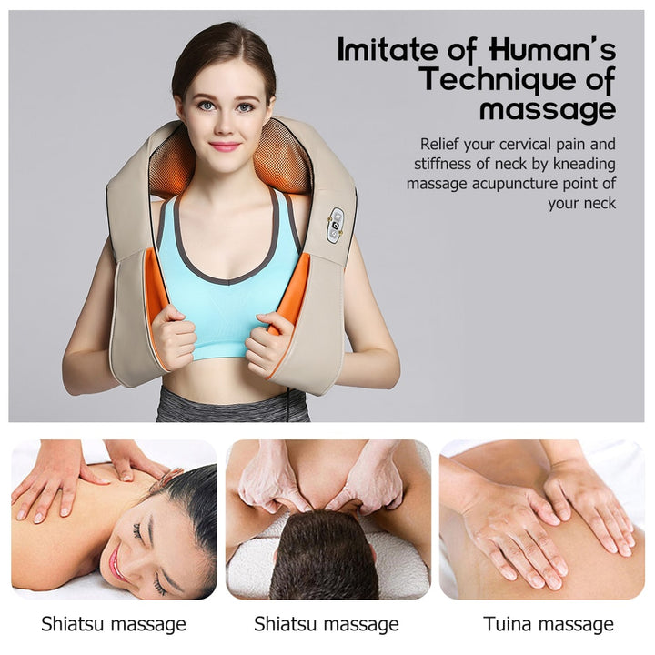 RelaxPro Massage Pillow – Shiatsu Heating Pillow for Neck, Shoulders and Back | Stornfield