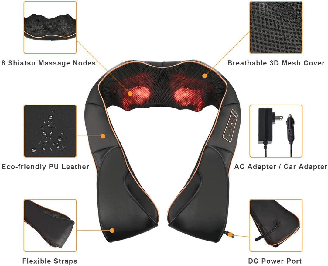 RelaxPro Massage Pillow – Shiatsu Heating Pillow for Neck, Shoulders and Back | Stornfield