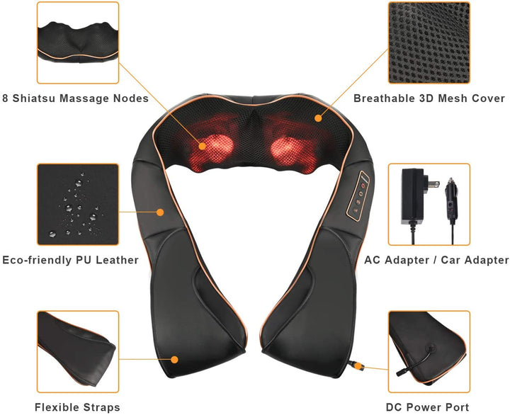 RelaxPro Massage Pillow – Shiatsu Heating Pillow for Neck, Shoulders and Back | Stornfield