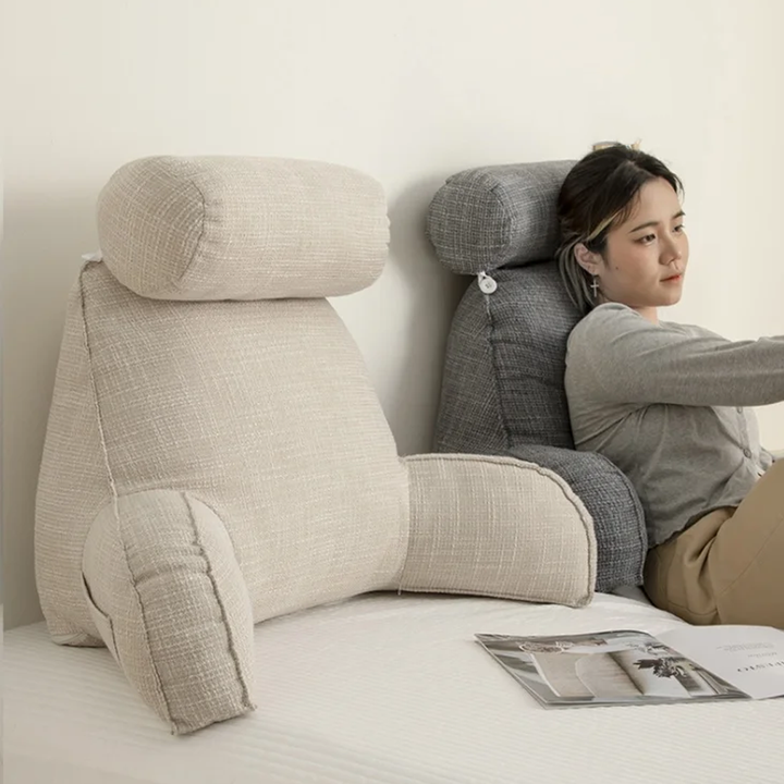Deluxe Backrest Pillow With Arms & Adjustable Headrest | Stornfield