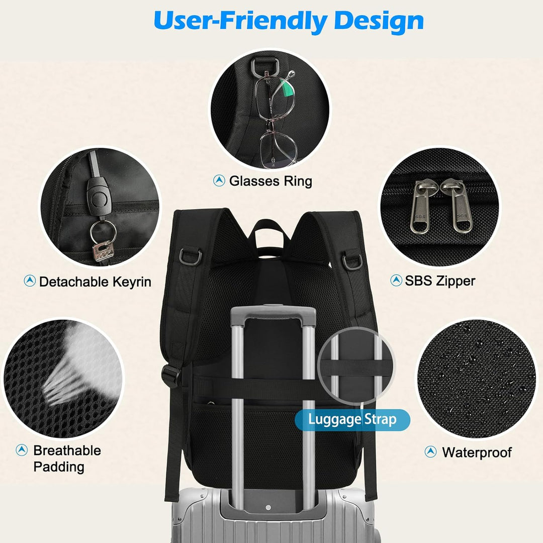 Waterproof Laptop & Lunch Backpack with USB Port – Multi-Compartment Travel Bag | Stornfield
