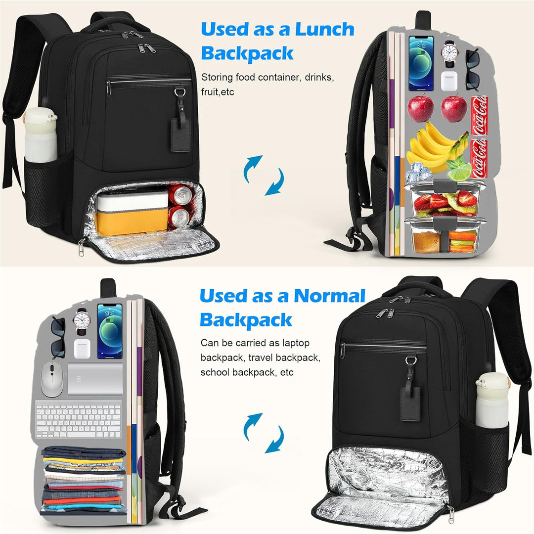 Waterproof Laptop & Lunch Backpack with USB Port – Multi-Compartment Travel Bag | Stornfield