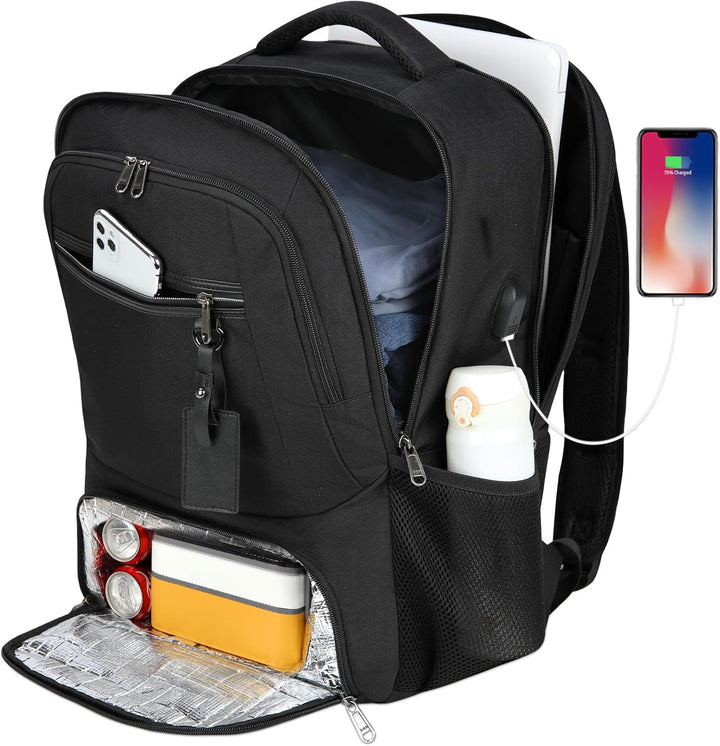 Waterproof Laptop & Lunch Backpack with USB Port – Multi-Compartment Travel Bag | Stornfield