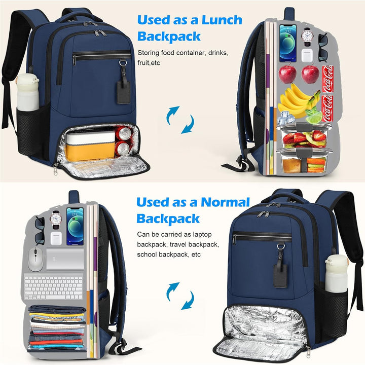 Waterproof Laptop & Lunch Backpack with USB Port – Multi-Compartment Travel Bag | Stornfield
