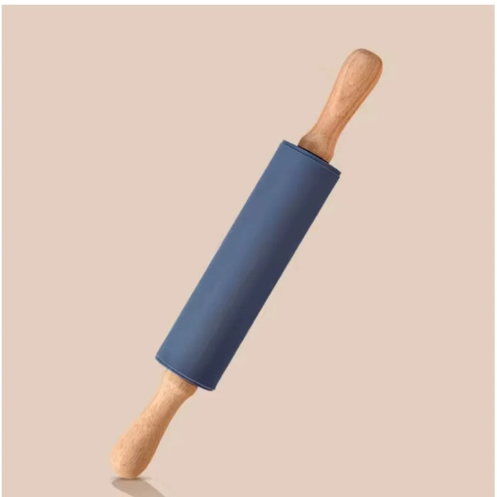 Non-stick silicone rolling pin with wooden handles | Stornfield