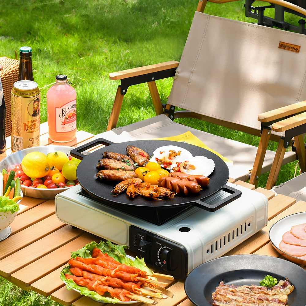 Nonstick Frying Pan Outdoor Cast Iron BBQ Plate Camping Grill Pan | Stornfield