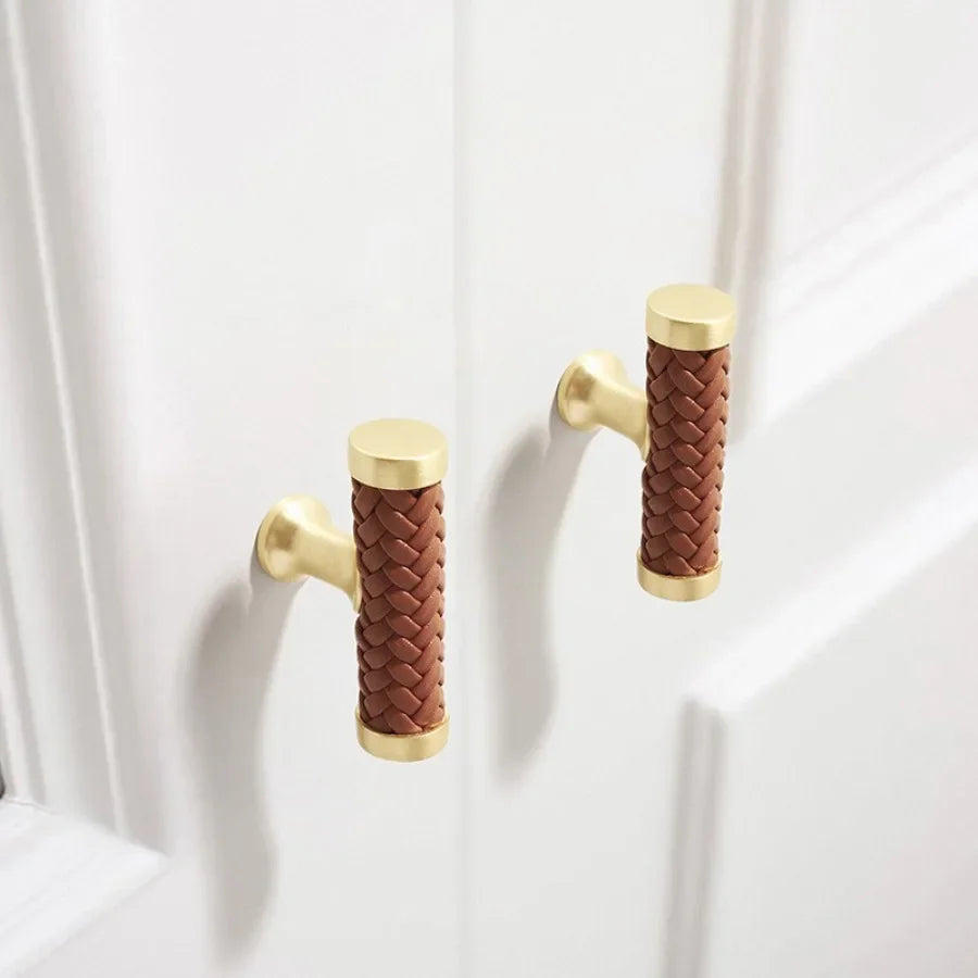 Nordic Leather Cabinet Handles Drawer Pulls for Wardrobe and Furniture | Stornfield