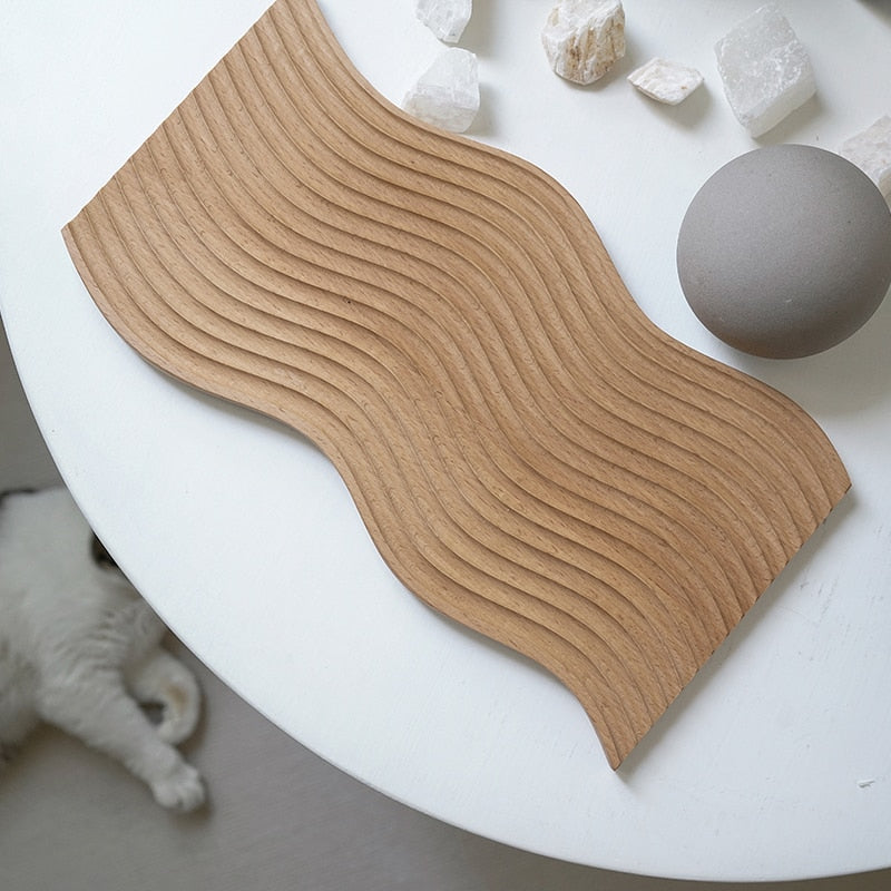 Nordic Style Beech Wooden Chopping Block Bread Dessert Tray | Stornfield