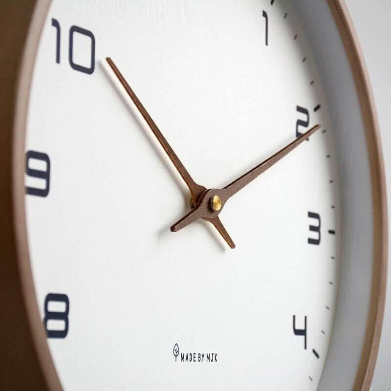 NordicTime Wooden Wall Clock Silent Scandinavian | Stornfield