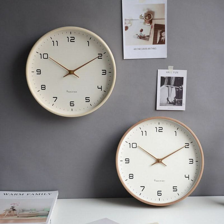 NordicTime Wooden Wall Clock Silent Scandinavian | Stornfield