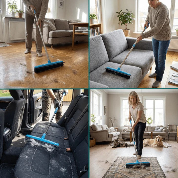 Pet hair remover broom with telescopic handle | Stornfield