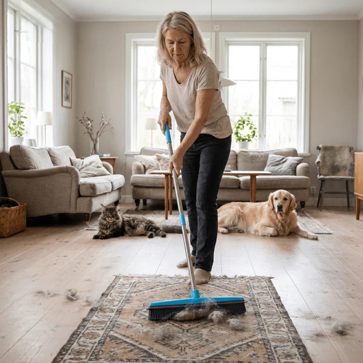 Pet hair remover broom with telescopic handle | Stornfield
