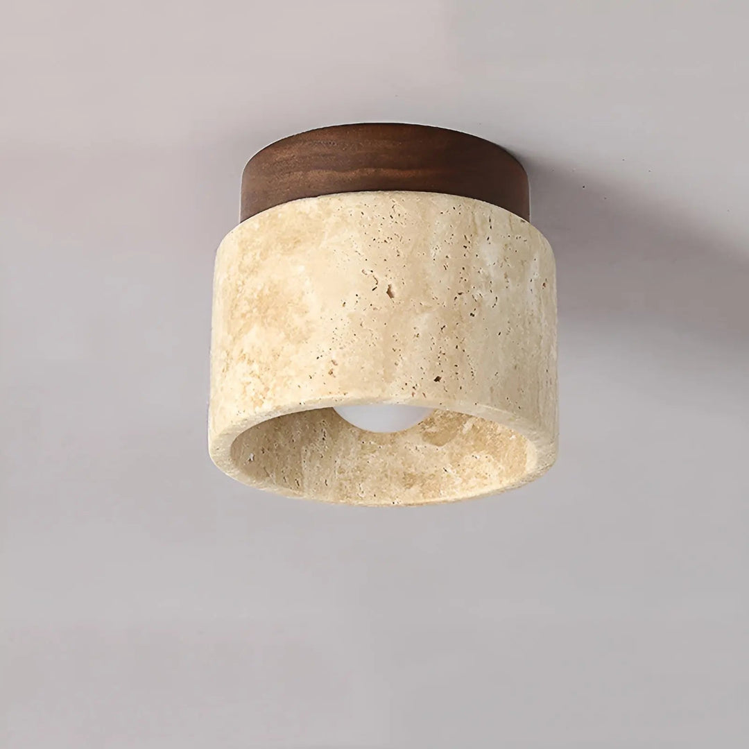 Rustic Travertine Ceiling Lamp - TravaGlow | Stornfield