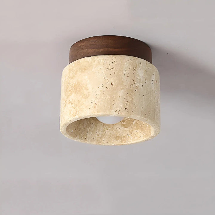 Rustic Travertine Ceiling Lamp - TravaGlow | Stornfield
