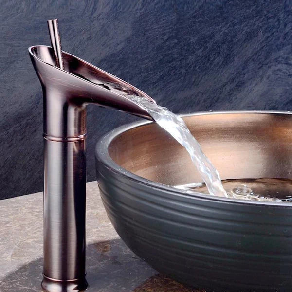 Luxurious Brass Waterfall Sink Faucet for Opulent Bathroom Sinks | Stornfield