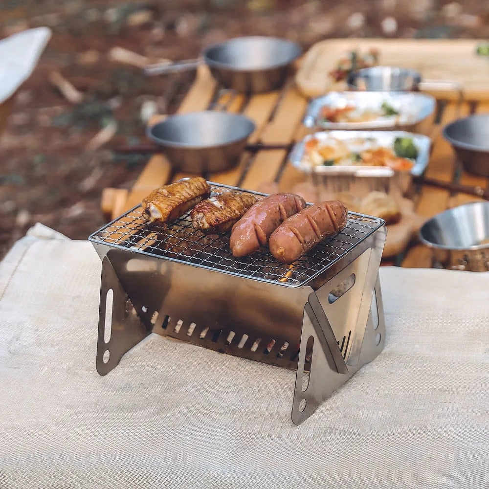 Outdoor Portable BBQ Camping Grill Stainless Steel Folding Grill | Stornfield