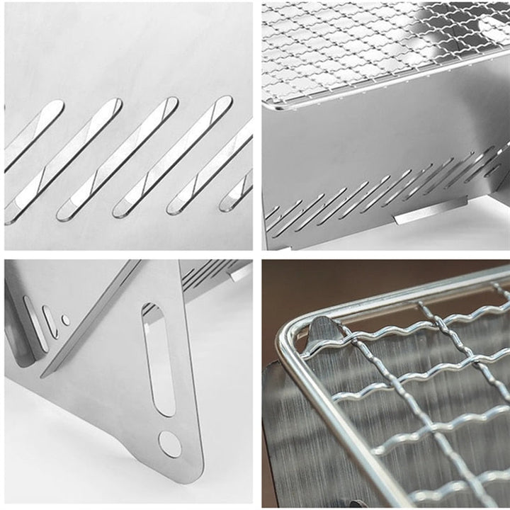 Outdoor Portable BBQ Camping Grill Stainless Steel Folding Grill | Stornfield