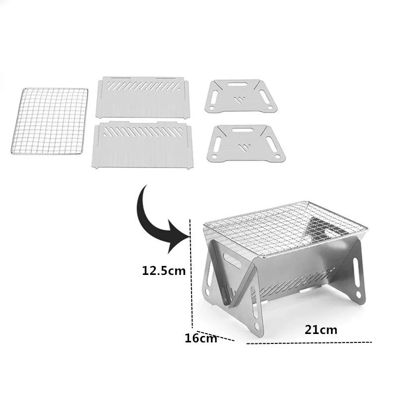 Outdoor Portable BBQ Camping Grill Stainless Steel Folding Grill | Stornfield