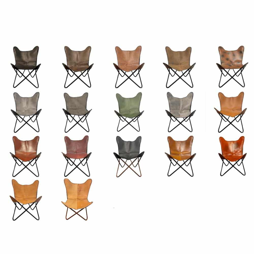 Bat chair made of real leather (available in different colors) | Stornfield