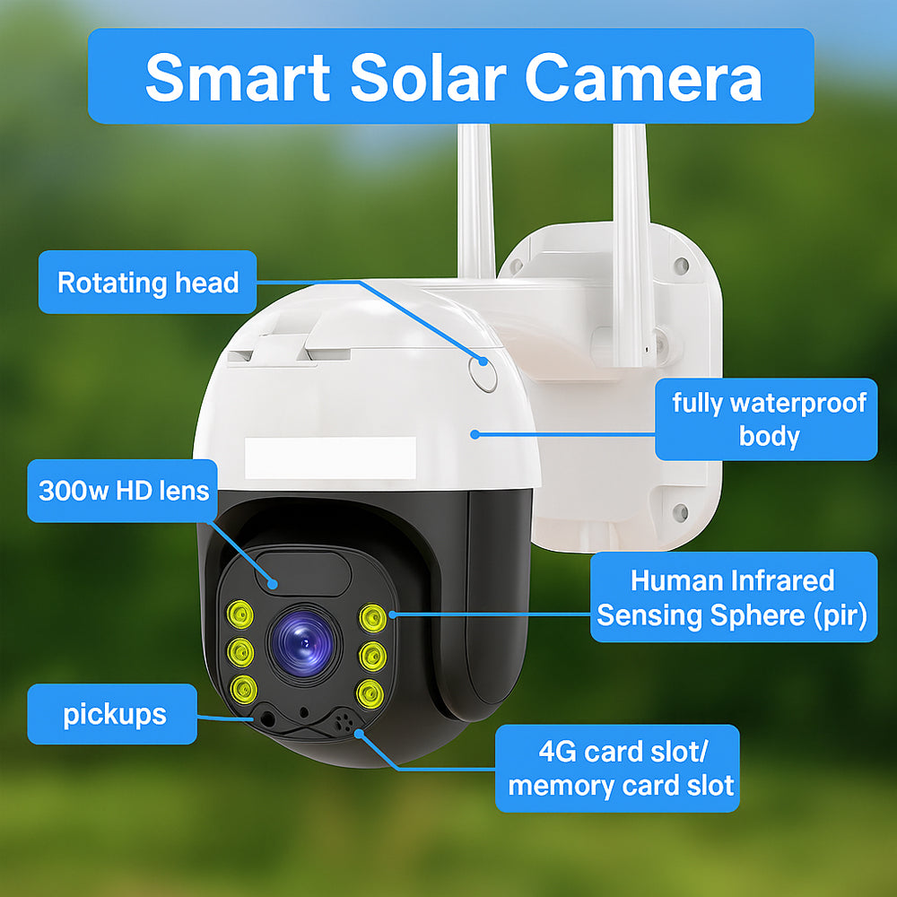Wireless surveillance camera – solar-powered – 2K Full HD | Stornfield