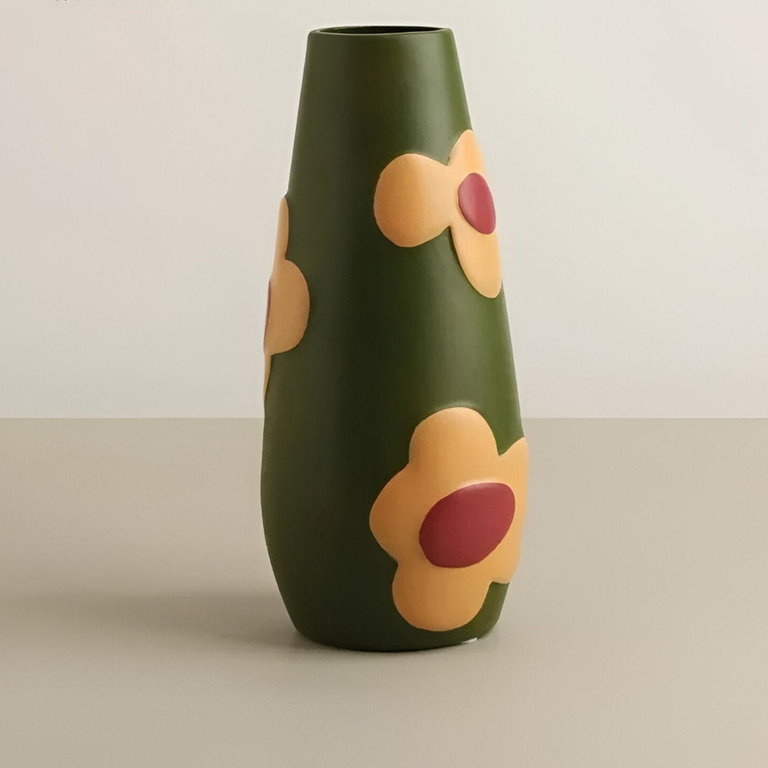 Painted Floral Ceramic Vase for Home Decor and Flowers | Stornfield