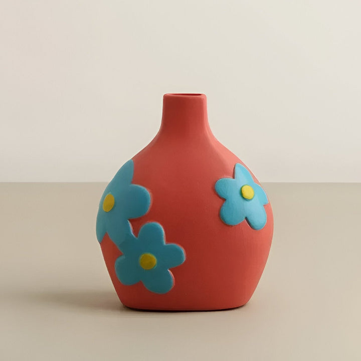 Painted Floral Ceramic Vase for Home Decor and Flowers | Stornfield