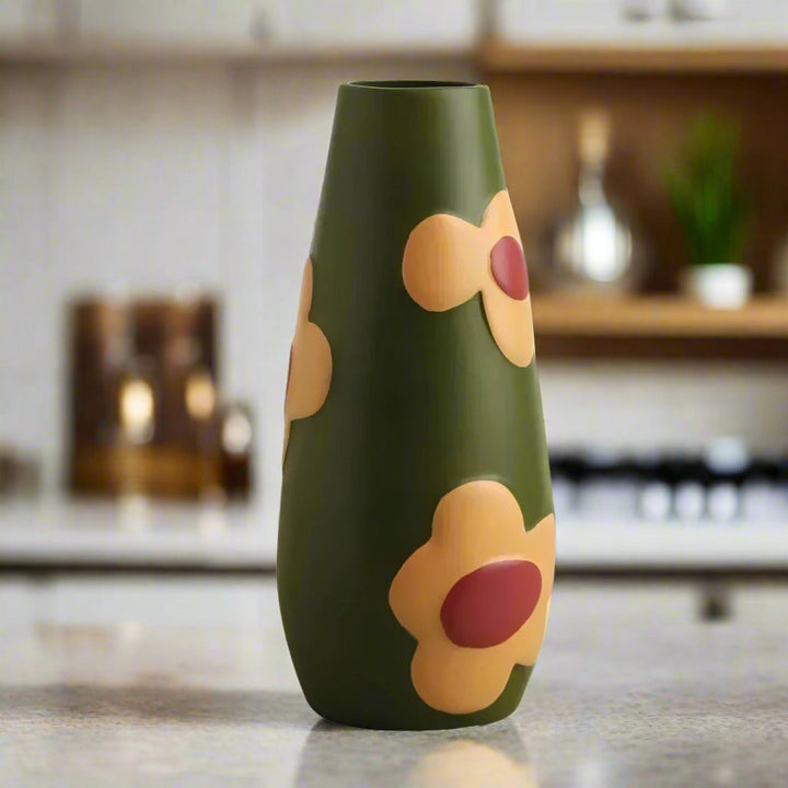 Painted Floral Ceramic Vase for Home Decor and Flowers | Stornfield