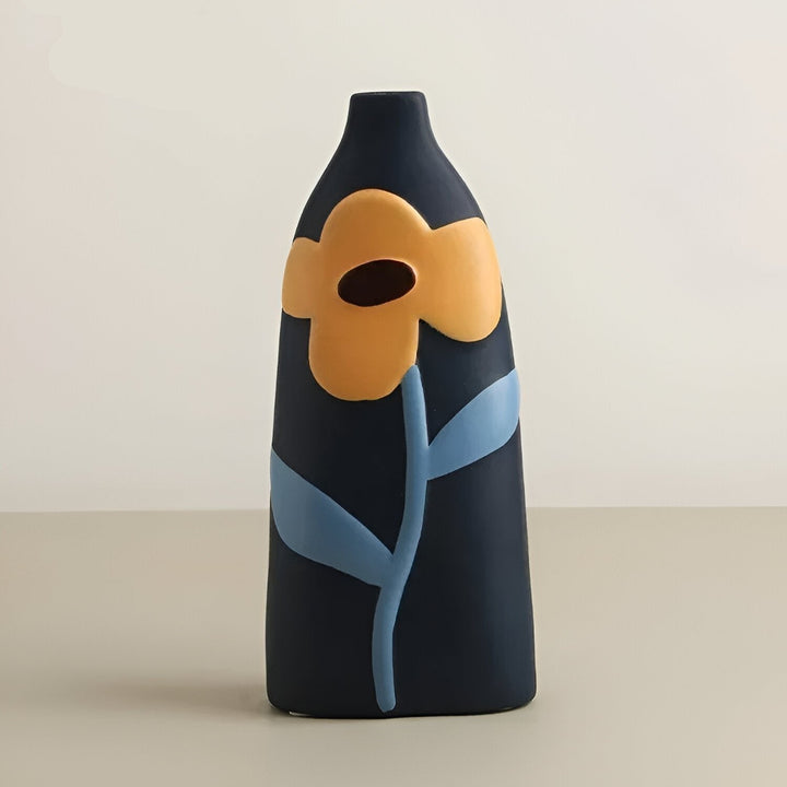 Painted Floral Ceramic Vase for Home Decor and Flowers | Stornfield