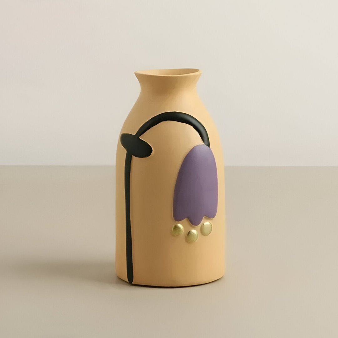 Painted Floral Ceramic Vase for Home Decor and Flowers | Stornfield