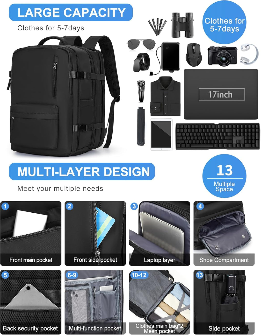 Multi-Compartment Laptop Carry Bag with Adjustable Shoulder Strap | Stornfield
