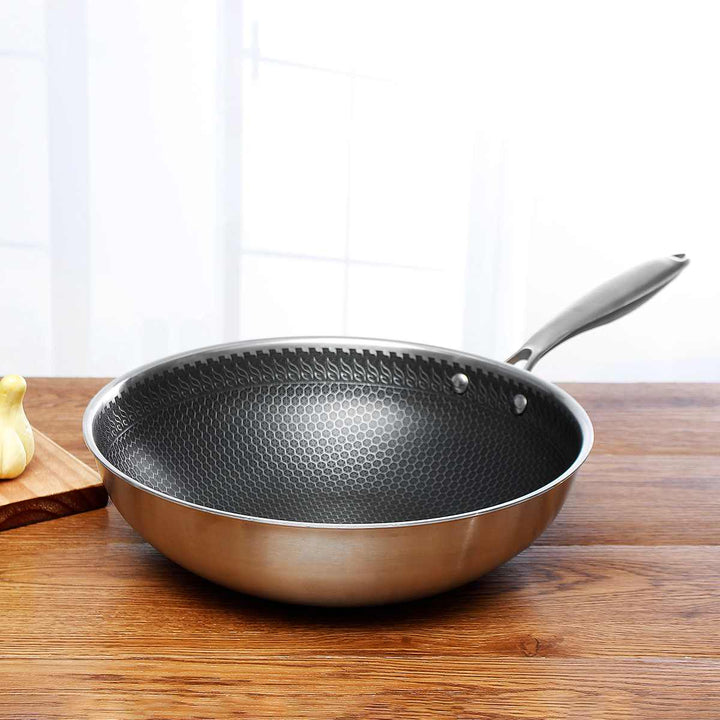 RoestvrijChef | Scratch-resistant Frying Pan with Honeycomb Structure | Stornfield