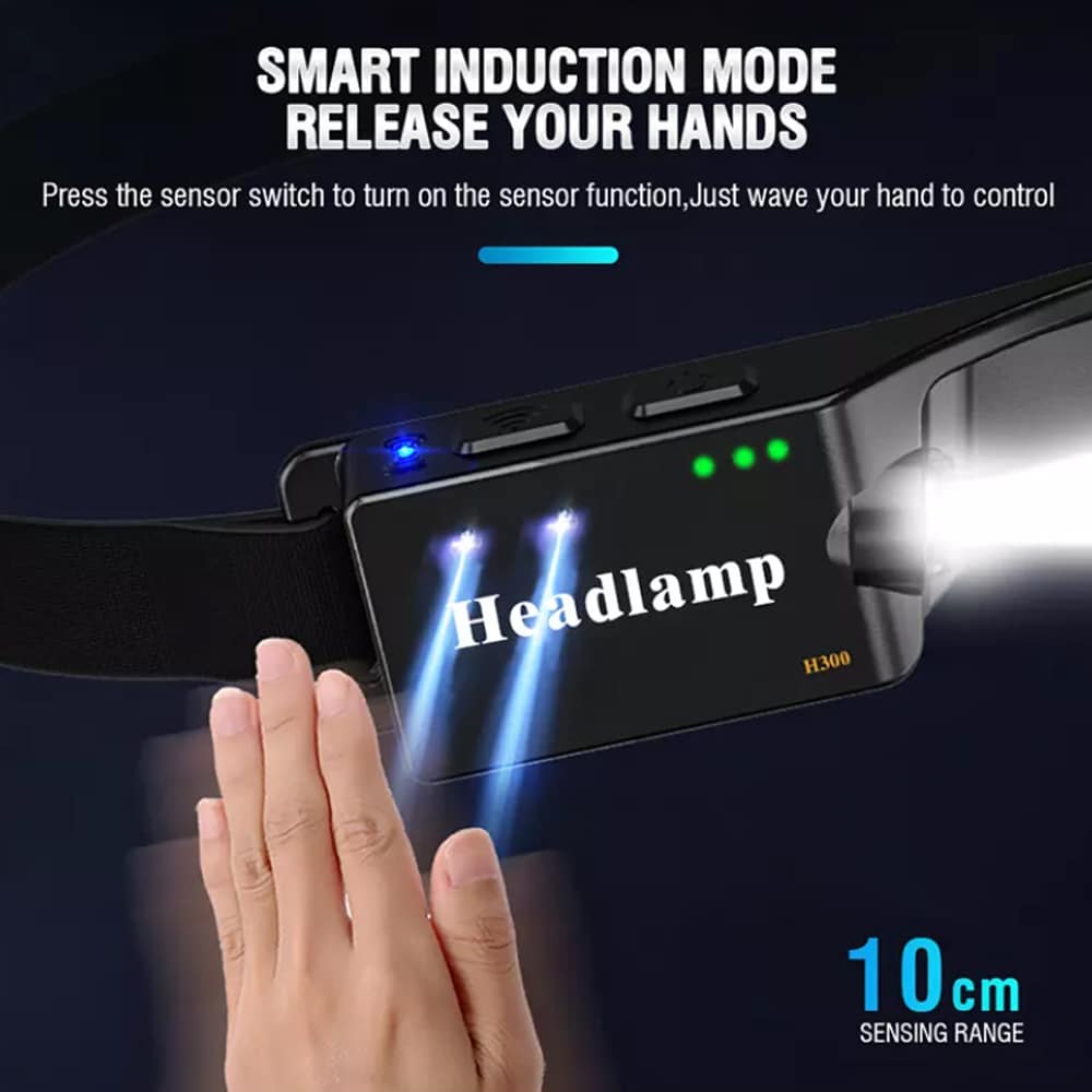 Headlamp (rechargeable) 3-in-1 COB LED waterproof with motion sensor | Stornfield