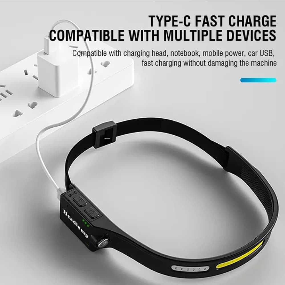 Headlamp (rechargeable) 3-in-1 COB LED waterproof with motion sensor | Stornfield
