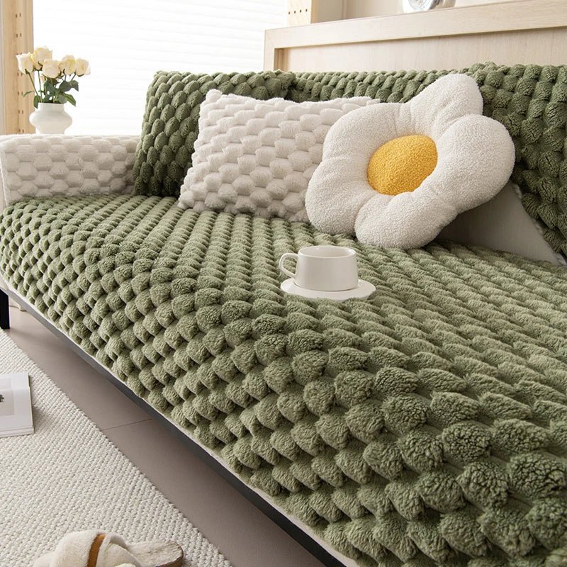 Pastel Colour Thickened Plush Sofa Blanket for Cozy Comfort | Stornfield