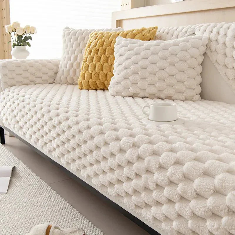 Pastel Colour Thickened Plush Sofa Blanket for Cozy Comfort | Stornfield