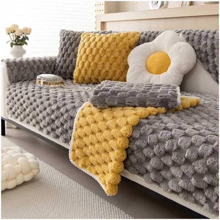 Pastel Colour Thickened Plush Sofa Blanket for Cozy Comfort | Stornfield
