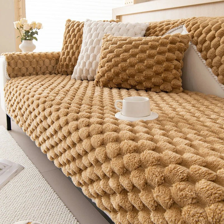 Pastel Colour Thickened Plush Sofa Blanket for Cozy Comfort | Stornfield