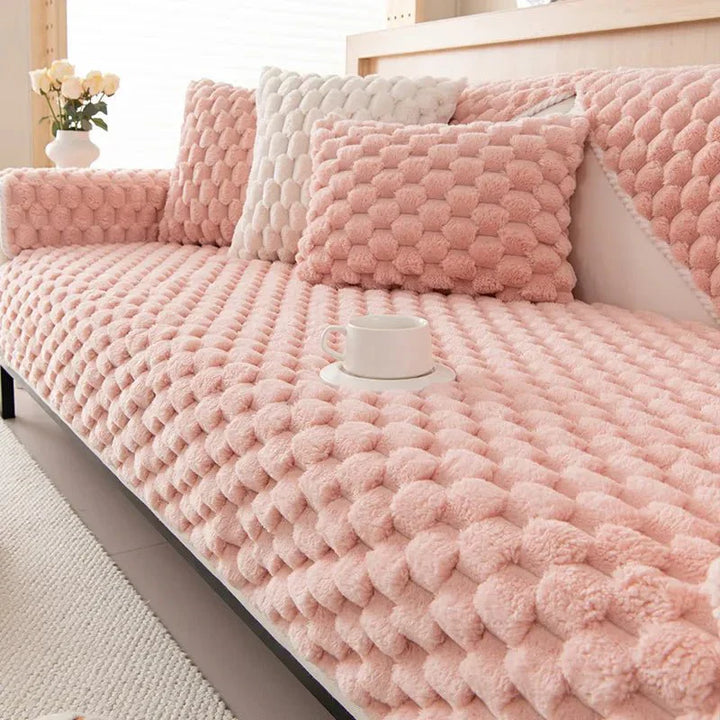 Pastel Colour Thickened Plush Sofa Blanket for Cozy Comfort | Stornfield