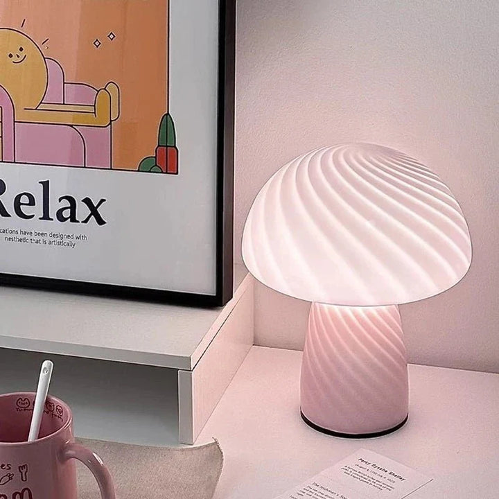 Stornfield | Pastel Colored Mushroom Glass Table Lamp
