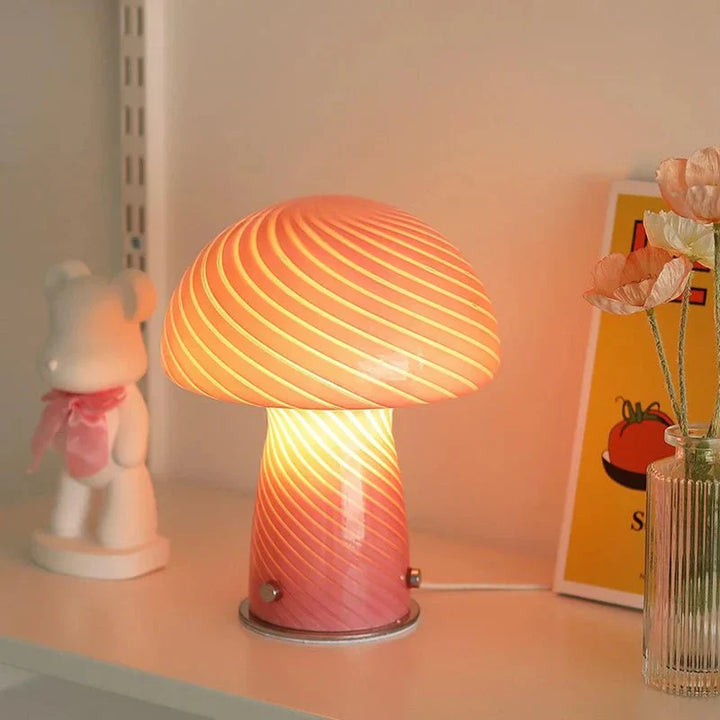 Stornfield | Pastel Colored Mushroom Glass Table Lamp