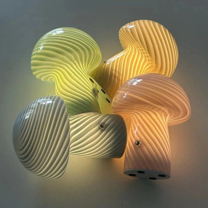 Stornfield | Pastel Colored Mushroom Glass Table Lamp