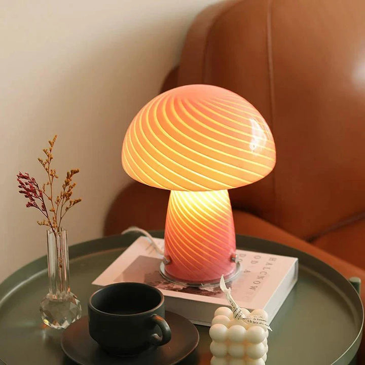 Stornfield | Pastel Colored Mushroom Glass Table Lamp