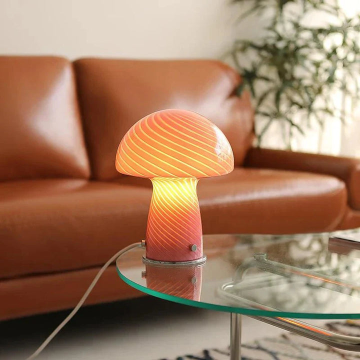 Stornfield | Pastel Colored Mushroom Glass Table Lamp