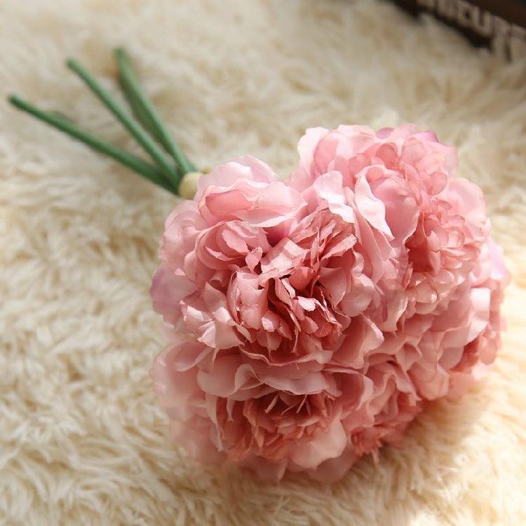 Stornfield | Elegant Peony Silk Flower Bouquet - Set of 5 Heads