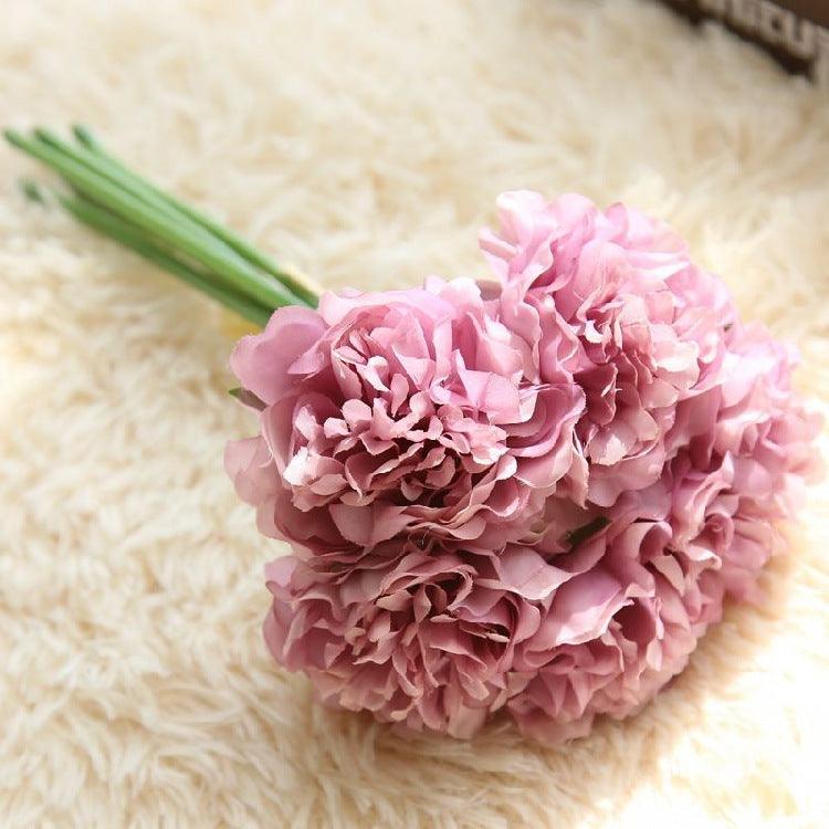 Stornfield | Elegant Peony Silk Flower Bouquet - Set of 5 Heads