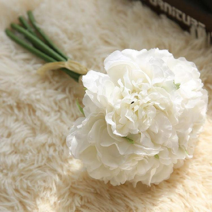 Stornfield | Elegant Peony Silk Flower Bouquet - Set of 5 Heads