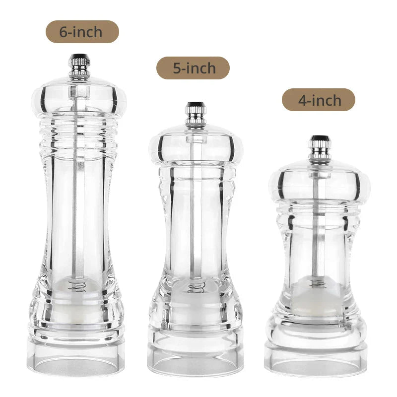 Pepper Grinder Acrylic Salt and Pepper Shakers Adjustable Coarseness | Stornfield